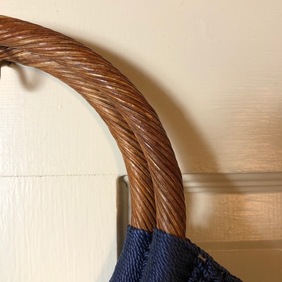 The Sak Navy Crochet Purse w Wrapped Round  Handle - Picture 5 of 7